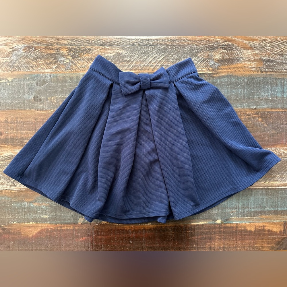 Shein Women’s L Short Panel Navy‎ Blue Skirt A-Line with Bow | SKU 0853